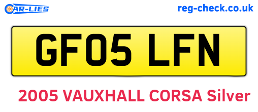 GF05LFN are the vehicle registration plates.