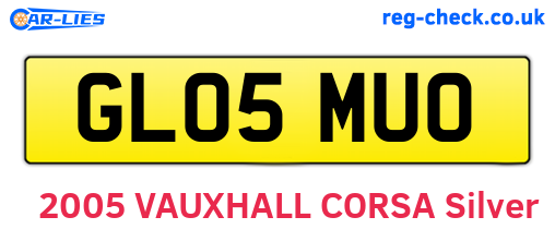 GL05MUO are the vehicle registration plates.