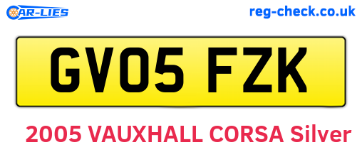 GV05FZK are the vehicle registration plates.