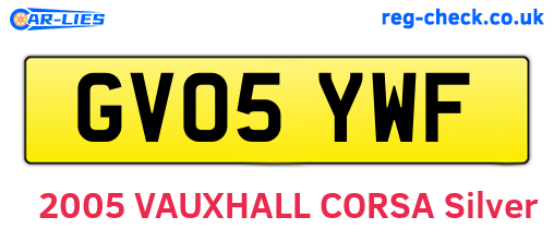 GV05YWF are the vehicle registration plates.