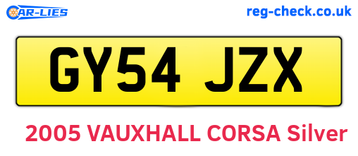 GY54JZX are the vehicle registration plates.