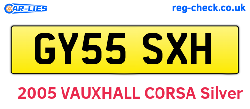 GY55SXH are the vehicle registration plates.