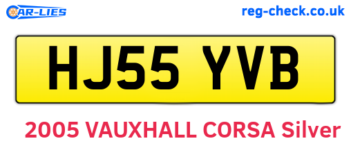 HJ55YVB are the vehicle registration plates.