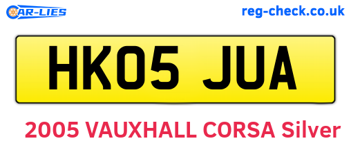 HK05JUA are the vehicle registration plates.