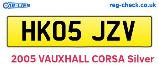 HK05JZV are the vehicle registration plates.
