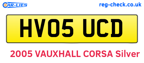 HV05UCD are the vehicle registration plates.