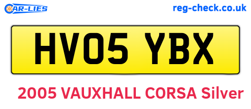 HV05YBX are the vehicle registration plates.