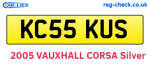 KC55KUS are the vehicle registration plates.