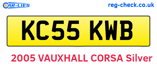KC55KWB are the vehicle registration plates.