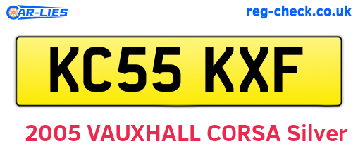 KC55KXF are the vehicle registration plates.