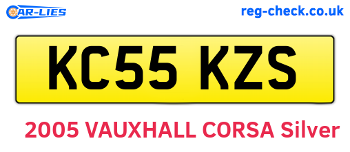 KC55KZS are the vehicle registration plates.