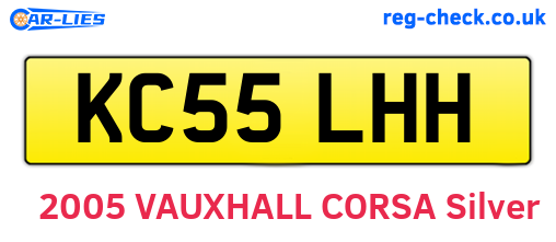 KC55LHH are the vehicle registration plates.