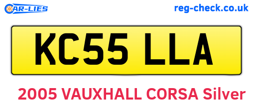 KC55LLA are the vehicle registration plates.