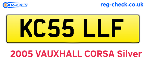 KC55LLF are the vehicle registration plates.