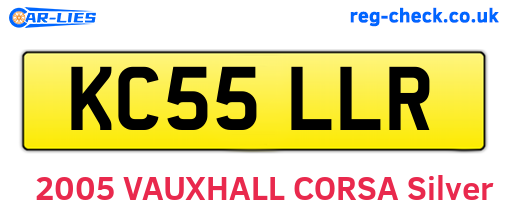 KC55LLR are the vehicle registration plates.