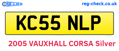 KC55NLP are the vehicle registration plates.
