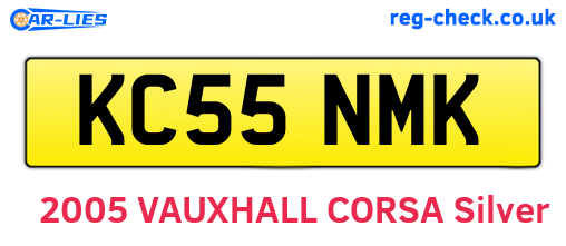 KC55NMK are the vehicle registration plates.