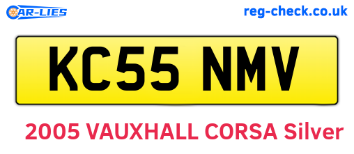 KC55NMV are the vehicle registration plates.