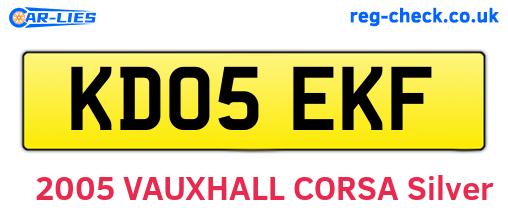 KD05EKF are the vehicle registration plates.