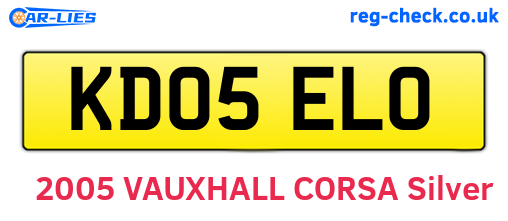 KD05ELO are the vehicle registration plates.