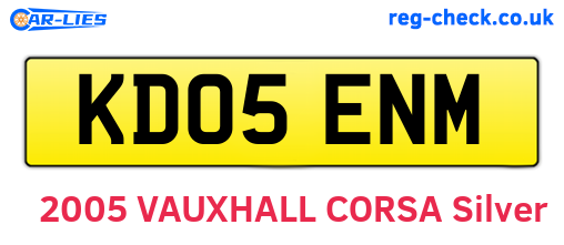 KD05ENM are the vehicle registration plates.