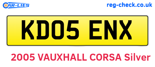 KD05ENX are the vehicle registration plates.