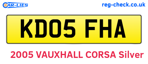KD05FHA are the vehicle registration plates.