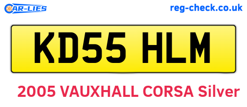 KD55HLM are the vehicle registration plates.