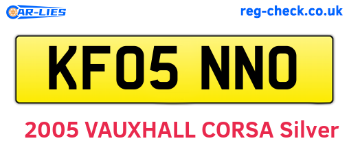 KF05NNO are the vehicle registration plates.