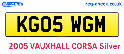 KG05WGM are the vehicle registration plates.