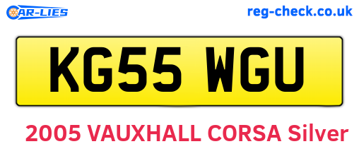 KG55WGU are the vehicle registration plates.