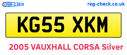 KG55XKM are the vehicle registration plates.