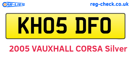 KH05DFO are the vehicle registration plates.