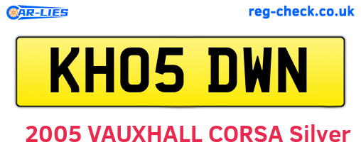 KH05DWN are the vehicle registration plates.