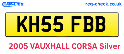 KH55FBB are the vehicle registration plates.