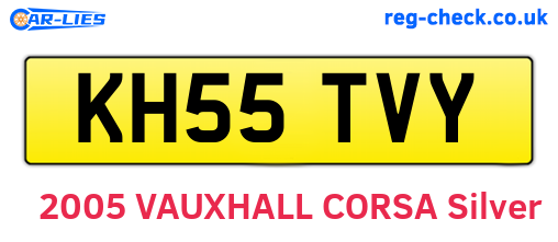 KH55TVY are the vehicle registration plates.