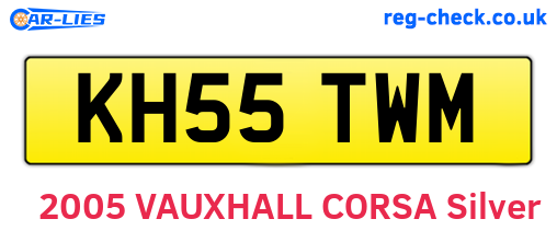 KH55TWM are the vehicle registration plates.