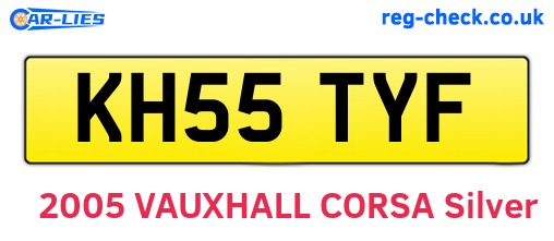 KH55TYF are the vehicle registration plates.