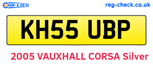 KH55UBP are the vehicle registration plates.