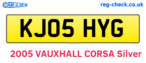 KJ05HYG are the vehicle registration plates.