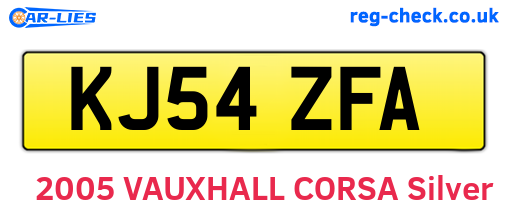 KJ54ZFA are the vehicle registration plates.