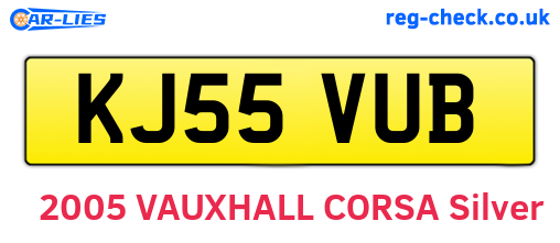 KJ55VUB are the vehicle registration plates.