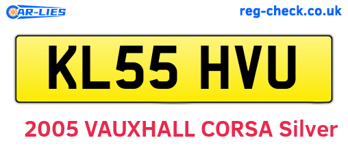 KL55HVU are the vehicle registration plates.
