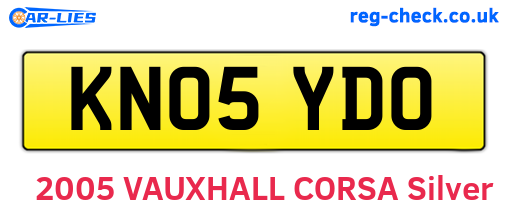 KN05YDO are the vehicle registration plates.