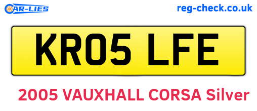 KR05LFE are the vehicle registration plates.