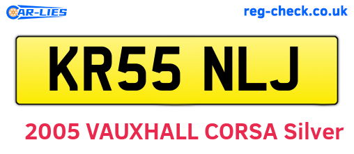 KR55NLJ are the vehicle registration plates.