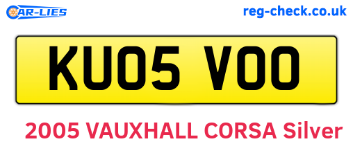 KU05VOO are the vehicle registration plates.
