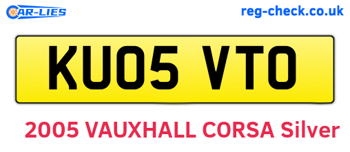 KU05VTO are the vehicle registration plates.