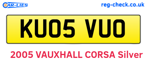 KU05VUO are the vehicle registration plates.