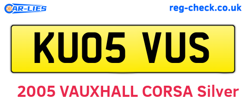 KU05VUS are the vehicle registration plates.